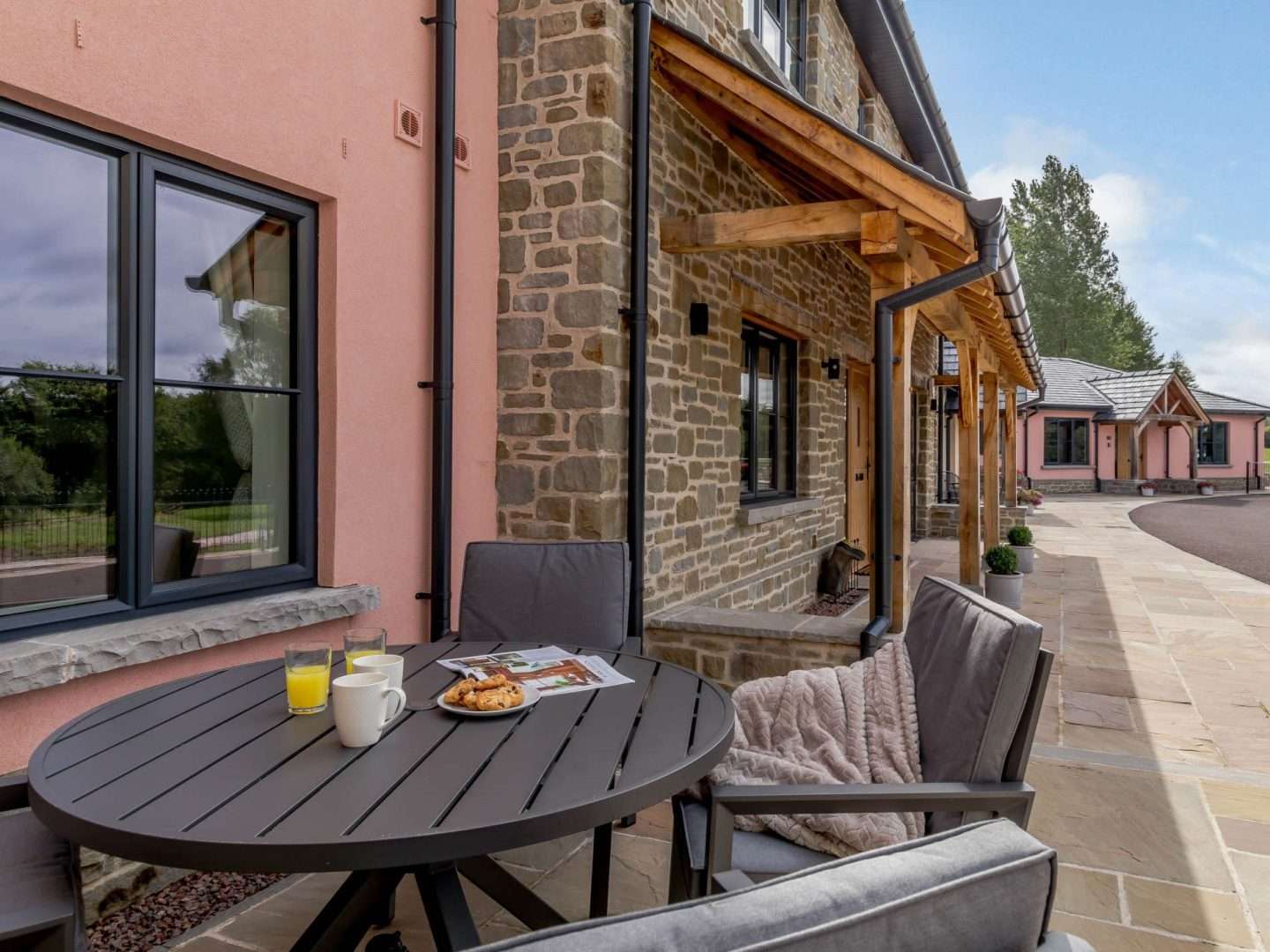 No 2 Holiday lodge at Alice Springs near the Usk Valley and the rolling Monmouthshire hills.