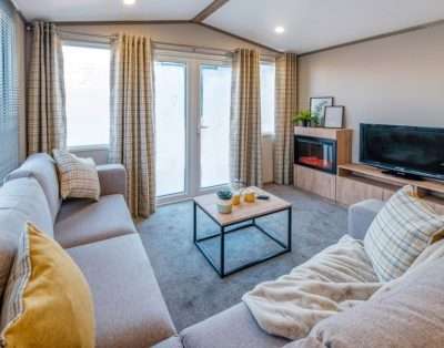 Bedroom in a caravan at Cross Park Holiday Park, near Tenby