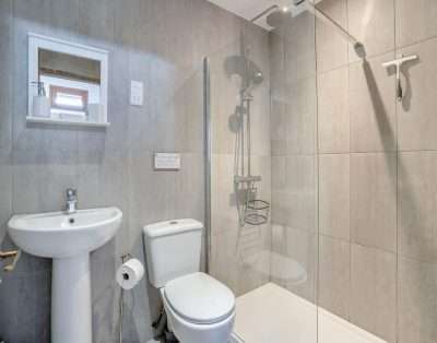En-suite shower room at Court Park Barn, near Chepstow