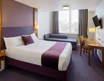 Double en-suite bedroom at Premier Inn Wrexham North
